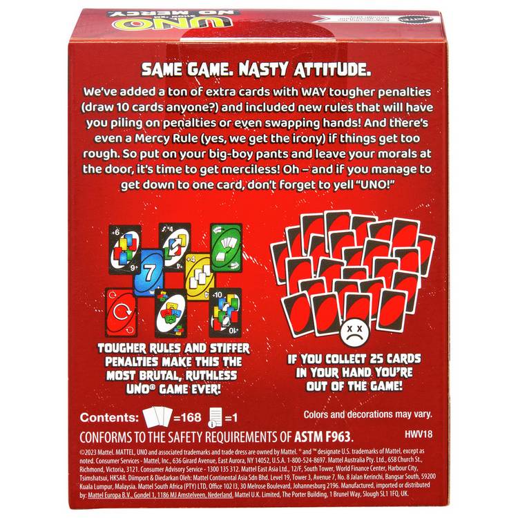 UNO Show 'em No Mercy card game (British brand)