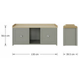 GFW Lancaster shoe storage bench grey with seat, UK version