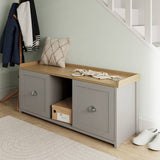 GFW Lancaster shoe storage bench grey with seat, UK version