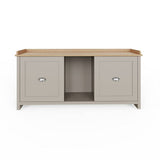 GFW Lancaster shoe storage bench grey with seat, UK version