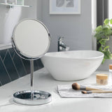 Argos Argos Home Chrome Round Pedestal Mirror with Tray - 34x19cm- Buy online at McGrocer
