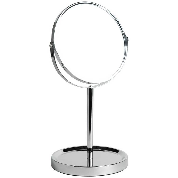 Argos Home chrome pedestal mirror with tray 34cm, imported from the UK