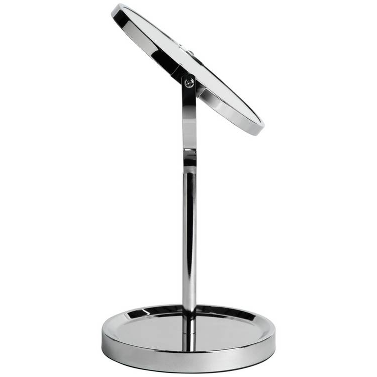 Argos Home chrome pedestal mirror with tray 34cm, imported from the UK