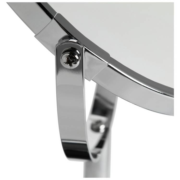 Argos Home chrome pedestal mirror with tray 34cm, imported from the UK