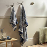 Argos Habitat x Morris & Co. Tulip Toile Bath Sheet - Navy- Buy online at McGrocer