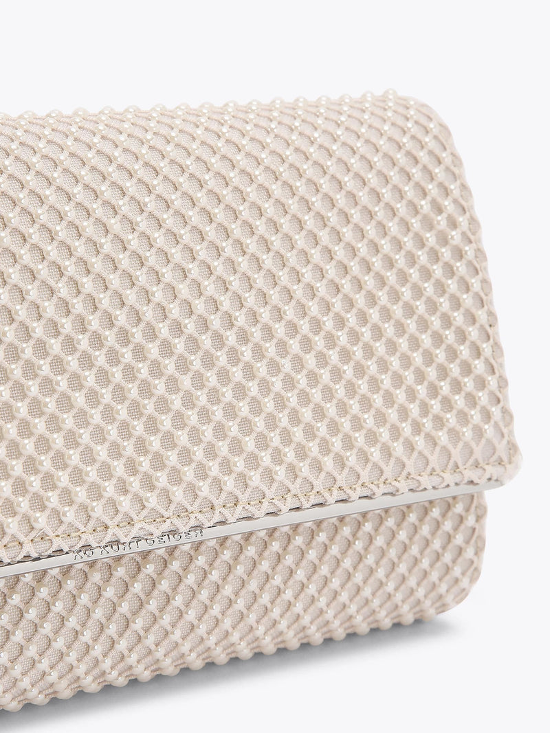 Kurt Geiger Tilly Pearl clutch bag in white - British product