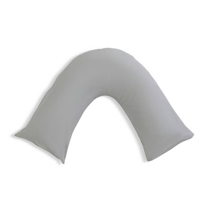 Habitat cotton rich V-shape pillowcase pair in dove grey - British product