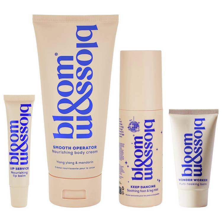 Bloom and Blossom body care gift set four-piece, imported from the UK