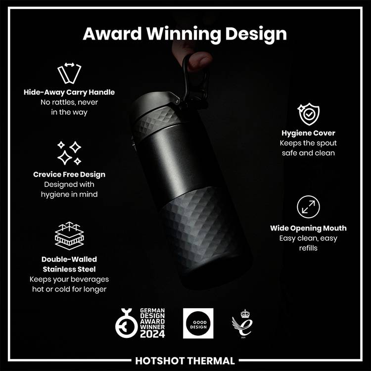 Ion8 black travel mug 360ml - British product
