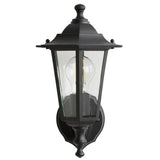Black outdoor wall lantern aluminium glass H34cm, imported from the UK