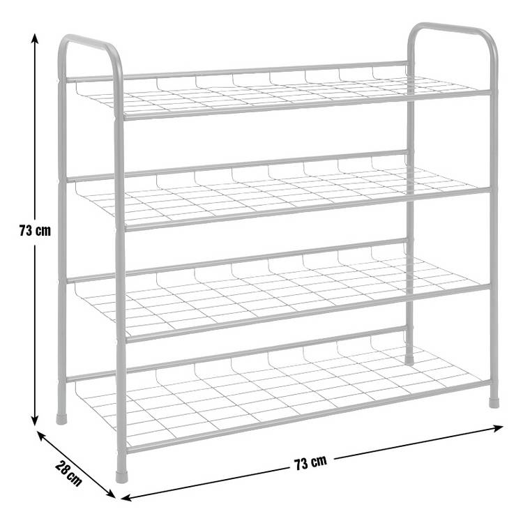 Argos Home 4 shelf black shoe storage rack (British brand)