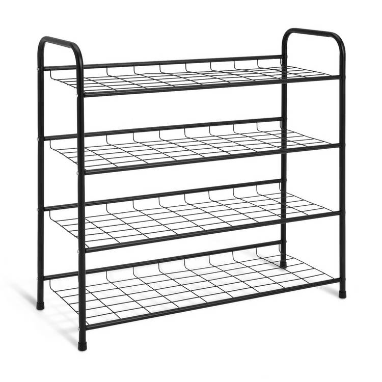 Argos Home 4 shelf black shoe storage rack (British brand)