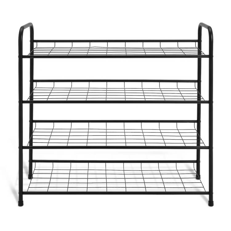 Argos Home 4 shelf black shoe storage rack (British brand)