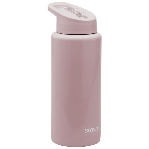 Smash pink stainless steel sipper water bottle 1 litre, UK version