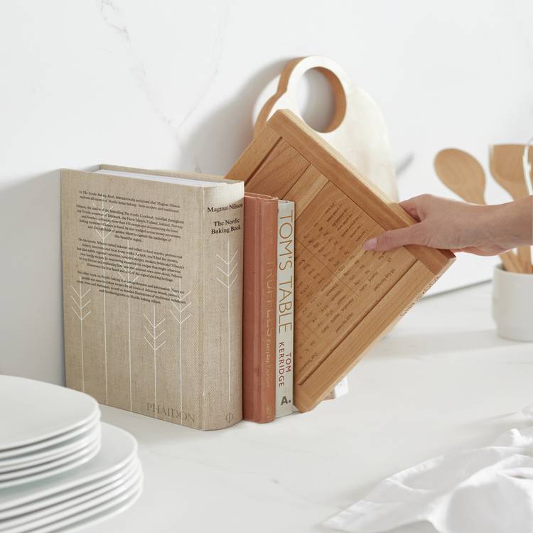 Sebastian Conran beech wood cookbook stand compact size - British product