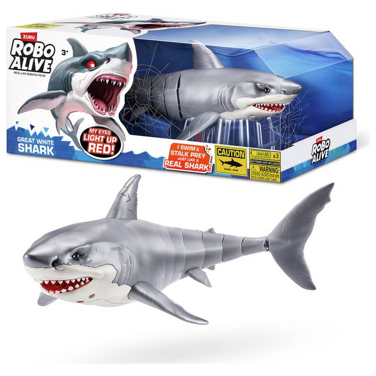 Robo Alive White Shark Attack Toy 40cm (British brand)