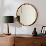 Habitat round wall mirror mango wood 60cm, imported from the UK