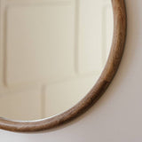 Habitat round wall mirror mango wood 60cm, imported from the UK