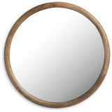 Habitat round wall mirror mango wood 60cm, imported from the UK
