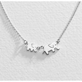 Moon & Back sterling silver elephant pendant necklace set, UK version