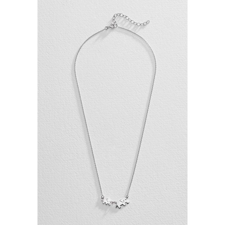 Moon & Back sterling silver elephant pendant necklace set, UK version