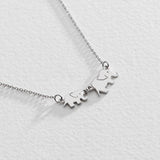 Moon & Back sterling silver elephant pendant necklace set, UK version