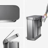 Simplehuman 58L dual compartment recycling pedal bin, UK version