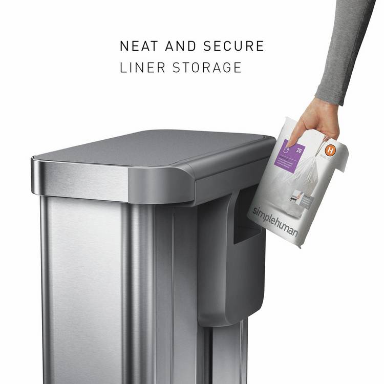 Simplehuman 58L dual compartment recycling pedal bin, UK version