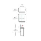 Simplehuman 58L dual compartment recycling pedal bin, UK version