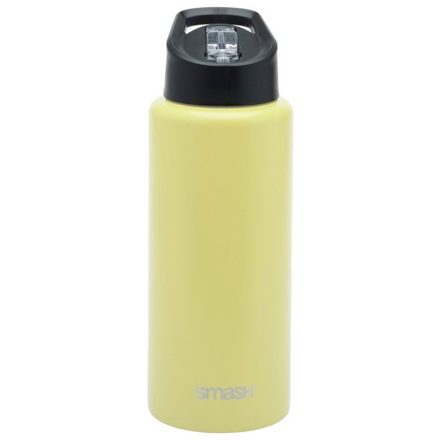 Smash yellow stainless steel sipper bottle 1 litre, imported from the UK