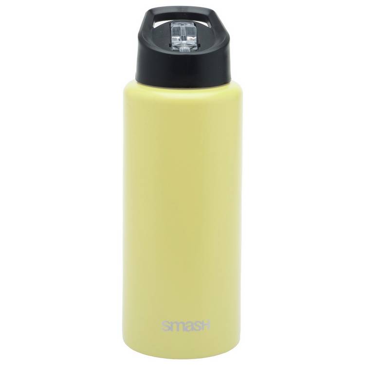 Smash yellow stainless steel sipper bottle 1 litre, imported from the UK