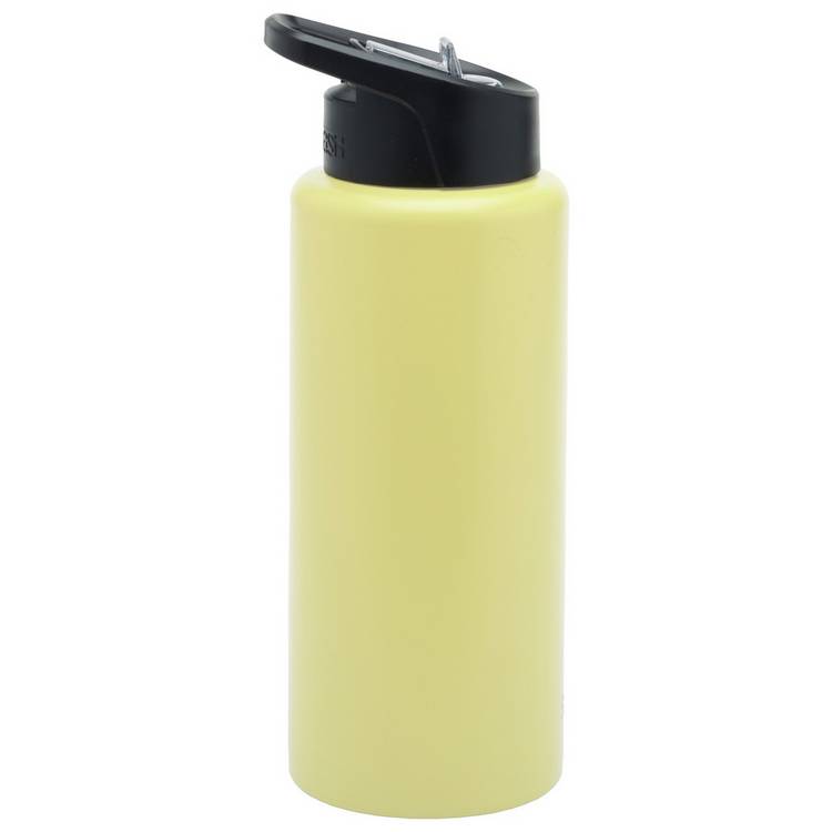 Smash yellow stainless steel sipper bottle 1 litre, imported from the UK