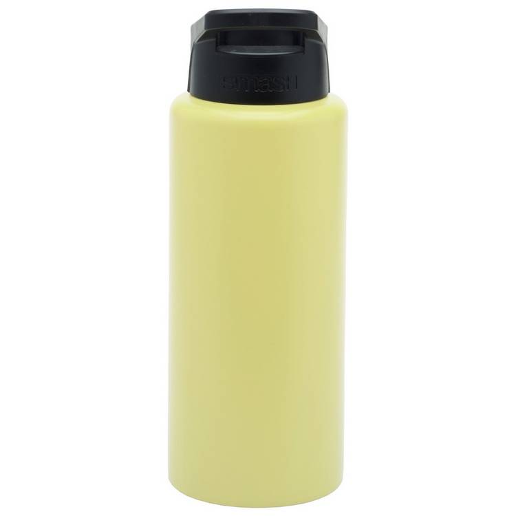 Smash yellow stainless steel sipper bottle 1 litre, imported from the UK