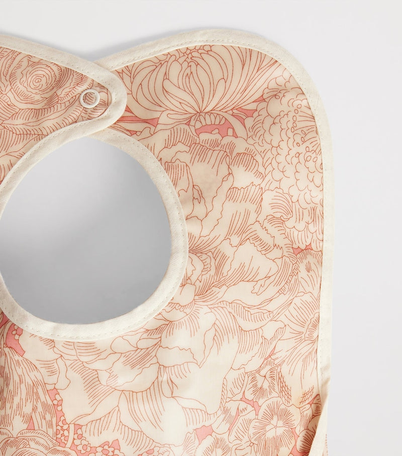 Bonpoint organic cotton clip bib with floral Liberty print - British product