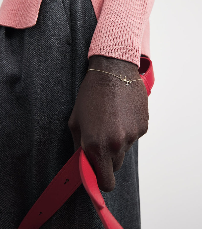 Persée yellow gold and diamond Mama bracelet with Arabic script, imported from the UK