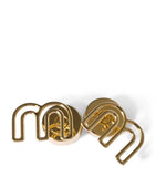 Miu Miu M Logo stud earrings gold-tone brass, UK version