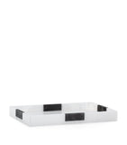Alabaster Bathroom Tray with Striped Design 28x18x3cm
