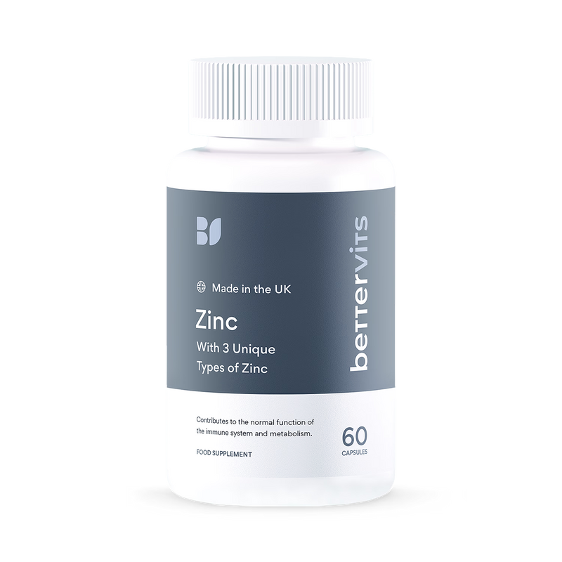 Bettervits zinc supplement 3 types 60 capsules (British brand)