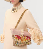 Valentino Garavani Small Silk Embellished Vain shoulder bag, imported from the UK