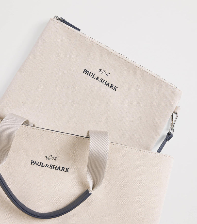 Paul & Shark cotton-blend canvas tote bag - British product