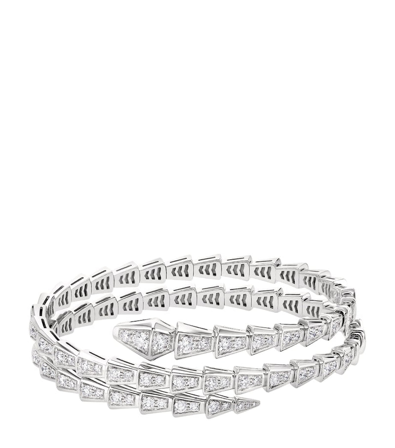 Bvlgari Small Serpenti Viper 18kt white gold diamond bracelet (British brand)