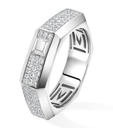 Harrods Messika Moderniste White Gold and Diamond Medium Pavé Ring (0.35ct)- Buy online at McGrocer