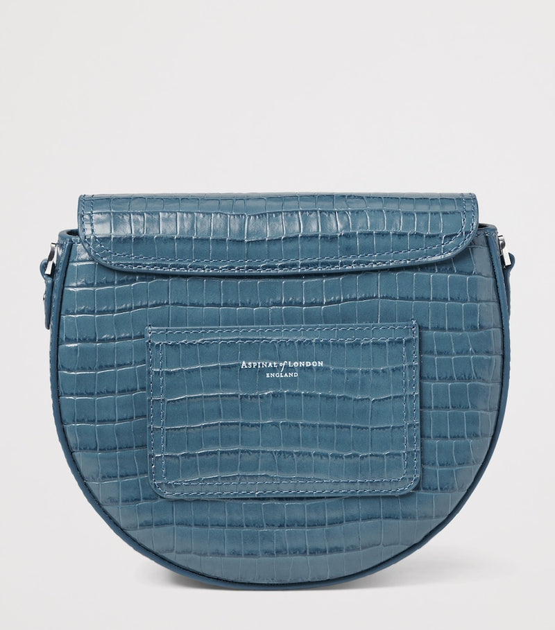 Aspinal of London Portobello croc-embossed leather cross-body bag, imported from the UK