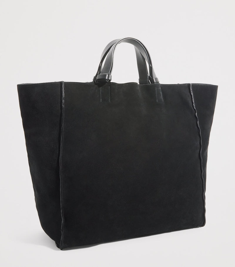 Giorgio Armani suede leather-trim tote bag, imported from the UK