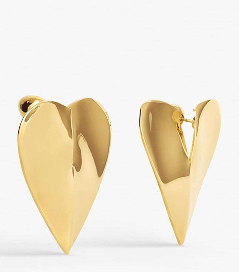 Alaïa Le Coeur stud earrings broken heart motif in brass (British brand)