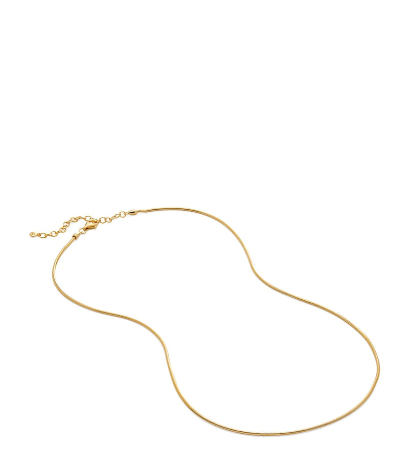 Monica Vinader gold vermeil thin snake chain, imported from the UK