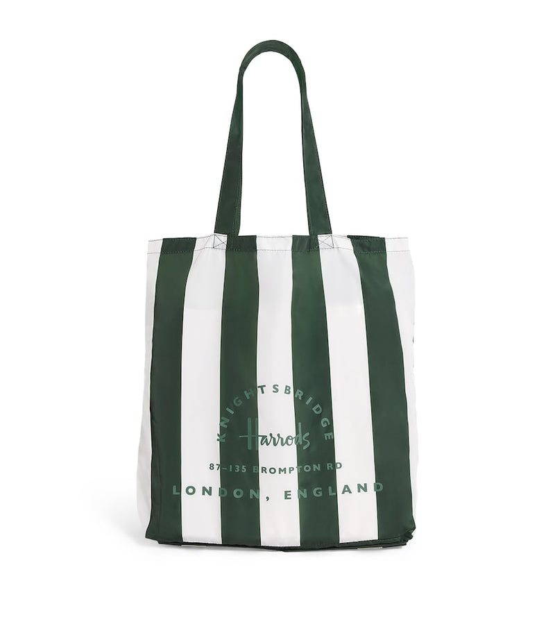 Harrods pocket shopper bag with logo and stripe (British brand)