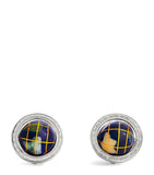 Tateossian globe cufflinks sterling silver lapis lazuli, imported from the UK