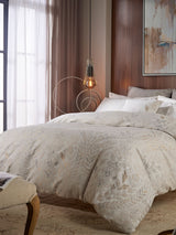 Vantona Cream Chafield Jacquard Duvet Cover and Pillowcase Set