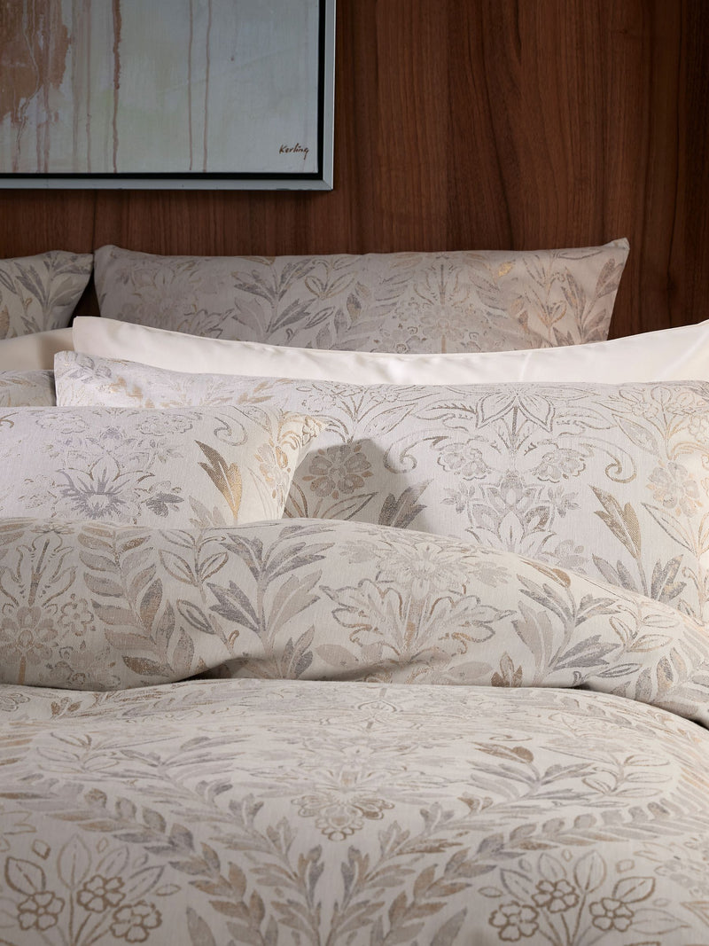 Vantona Cream Chafield Jacquard duvet cover and pillowcase set (British brand)